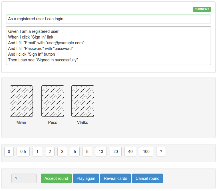 Playing planning poker with Firepoker